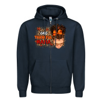 Navy one thankful mama Zipper Hoodie - MaliasSmallBusiness