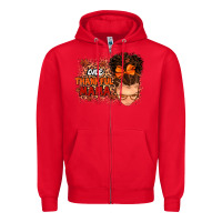 Red one thankful mama Zipper Hoodie - MaliasSmallBusiness