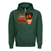 Sports Green one thankful mama Zipper Hoodie - MaliasSmallBusiness