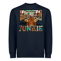 Navy cow junkie Heavyweight Sweatshirt - NancyCooperArtShop