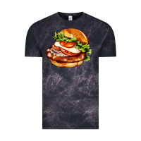 Cloud Black American hamburger Vintage Tee - AdoDesignShop