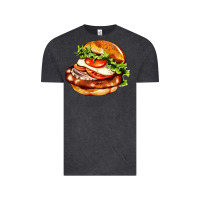 Vintage Black American hamburger Vintage Tee - AdoDesignShop