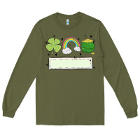 Army Green st patrick's trio name patch Long Sleeve Tee - MaliasSmallBusiness