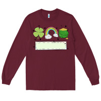Burgundy st patrick's trio name patch Long Sleeve Tee - MaliasSmallBusiness