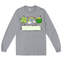 Heather Grey st patrick's trio name patch Long Sleeve Tee - MaliasSmallBusiness