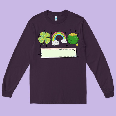 St Patrick's Trio Name Patch Long Sleeve Tee Designed By Maliassmallbusiness