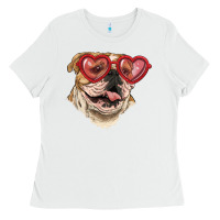 White english bulldog with love glass Ladies Tee - RanaPortraitStore