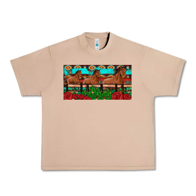 Horses Roses Ann Cactuses License Plate Urban Heavy Tee by Artiststas | Teevron