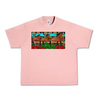 Salmon horses roses ann cactuses license plate Urban Heavy Tee - Artiststas