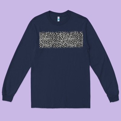 Grey Leopard Long Sleeve Tee Designed By Jahusdesignshop