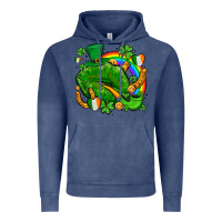 Vintage Denim st patricks lips with horseshoe rainbow and shamrocks Vintage Hoodie - AdoDesignShop
