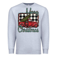 Heather Grey Merry Christmas Truck Premium Sweatshirt - Bettercallsaul