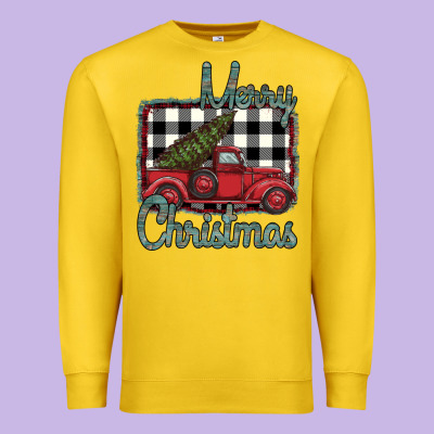 Merry Christmas Truck Premium Sweatshirt Designed By Bettercallsaul