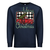 Navy Merry Christmas Truck Premium Sweatshirt - Bettercallsaul