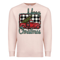 Pale Pink Merry Christmas Truck Premium Sweatshirt - Bettercallsaul