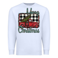 White Merry Christmas Truck Premium Sweatshirt - Bettercallsaul