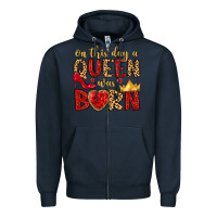 Navy on this day a queen was born Zipper Hoodie - MaliasSmallBusiness