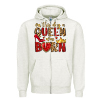 Oatmeal Heather on this day a queen was born Zipper Hoodie - MaliasSmallBusiness