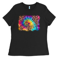 Black leopard tie dye background Ladies Tee - Zillion Design Studio