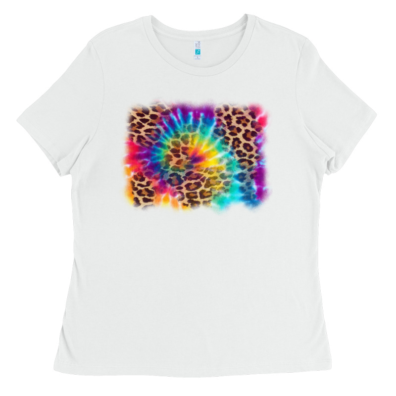 Leopard Tie Dye Background Ladies Tee by Zillion Design Studio | Teevron