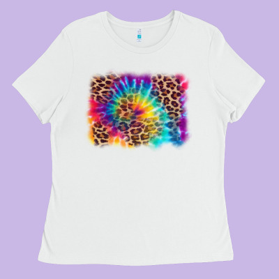 Leopard Tie Dye Background Ladies Tee Designed By Zillion Design Studio