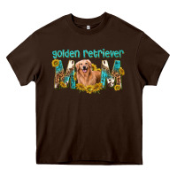 Chocolate Brown western golden retriever mom Heavy Core Tee - texasbilliewilder