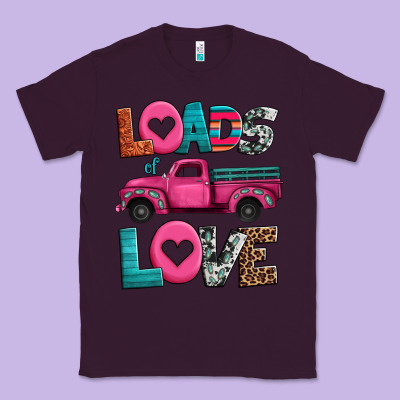 Loads Of Love Valentine's Day Truck Classic Tee Designed By Jasminsmagicworld