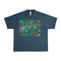 Midnight Navy gemstone wood and cowhide background Urban Heavy Tee - Artiststas
