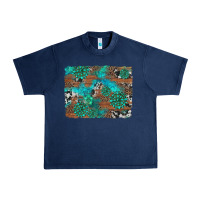 Navy gemstone wood and cowhide background Urban Heavy Tee - Artiststas