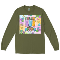 Army Green chillin' with my peeps Long Sleeve Tee - MaliasSmallBusiness