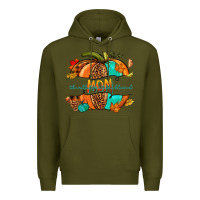 Army Green thankful grateful blessed mom pumpkin Premium Hoodie - NancyCooperArtShop