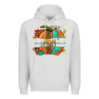 Dove Grey thankful grateful blessed mom pumpkin Premium Hoodie - NancyCooperArtShop