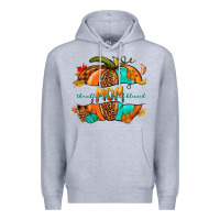 Heather Grey thankful grateful blessed mom pumpkin Premium Hoodie - NancyCooperArtShop