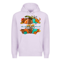 Lilac thankful grateful blessed mom pumpkin Premium Hoodie - NancyCooperArtShop
