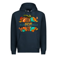 Navy thankful grateful blessed mom pumpkin Premium Hoodie - NancyCooperArtShop