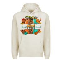 Oatmeal Heather thankful grateful blessed mom pumpkin Premium Hoodie - NancyCooperArtShop