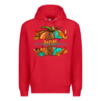 Red thankful grateful blessed mom pumpkin Premium Hoodie - NancyCooperArtShop