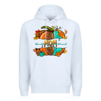White thankful grateful blessed mom pumpkin Premium Hoodie - NancyCooperArtShop