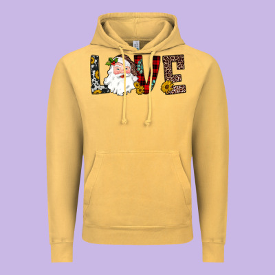 Love Santa Vintage Hoodie Designed By Jahusdesignshop