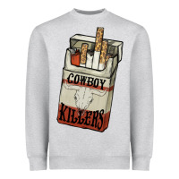 Heather Grey cowboy killers cigarette package Heavyweight Sweatshirt - NancyCooperArtShop