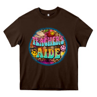 Chocolate Brown western groovy teachers aide Heavy Core Tee - BarkalooDesign