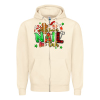 Sandshell santas favorite nail tech Zipper Hoodie - MaliasSmallBusiness