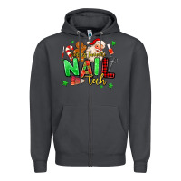 Smoke santas favorite nail tech Zipper Hoodie - MaliasSmallBusiness