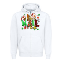Santas Favorite Nail Tech Zipper Hoodie | Teevron