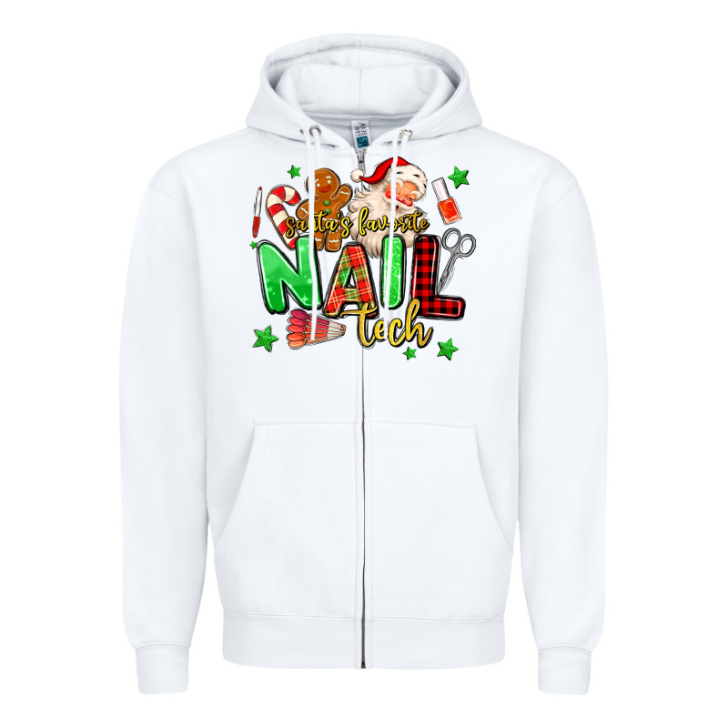 Santas Favorite Nail Tech Zipper Hoodie by MaliasSmallBusiness | Teevron