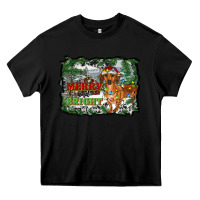 Black merry and bright  dachshund with farm Heavy Core Tee - RanaPortraitStore