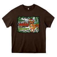 Chocolate Brown merry and bright  dachshund with farm Heavy Core Tee - RanaPortraitStore