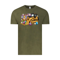 Vintage Olive easter bulldozer bunny egg leopard Vintage Tee - Artiststas