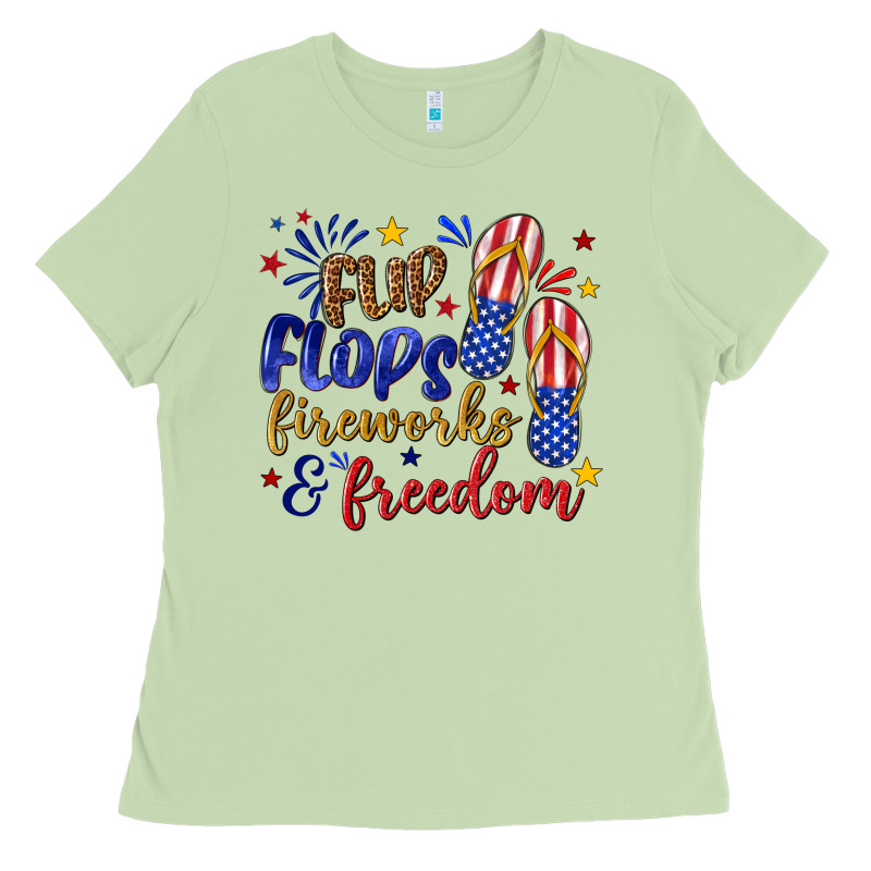 Flip Flops Fireworks And Freedom Ladies Tee by texasbilliewilder | Teevron