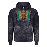 Cloud Black glitter turqoise leopard tooled leather background Vintage Hoodie - RanaPortraitStore